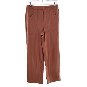 Blank NYC The Baxter Ribcage‎ Straight Leg Faux Leather Pants Size 29 Brown